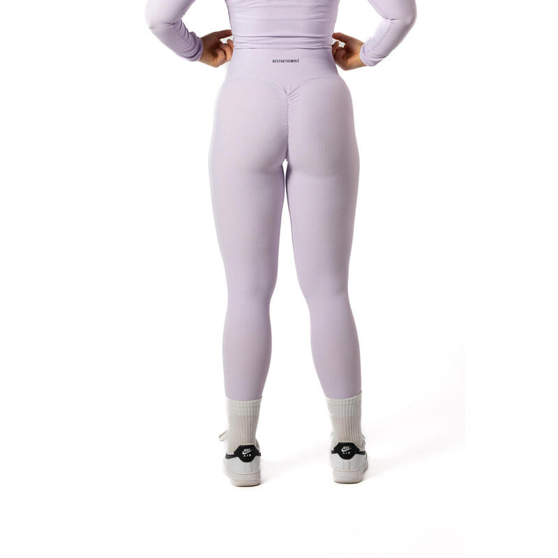 Gerippte v2 Scrunch Nahtlose Leggings Fitness Lavendel