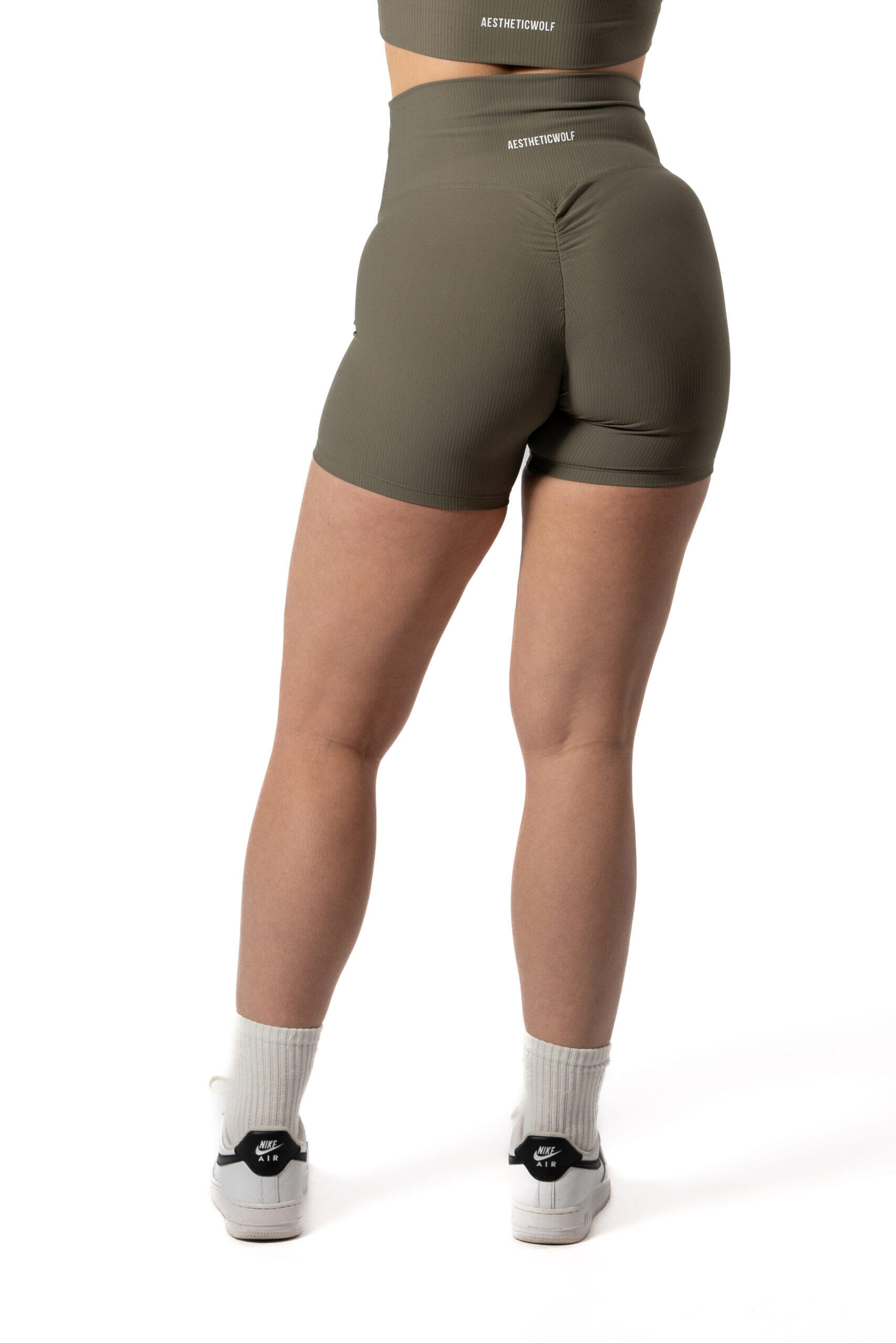 Short Sans Souture Côtelée v2 Scrunch Fitness Vert Sauge 4/5