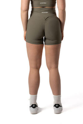 Naadloze ribbed v2 scrunch seamless shorts voor fitness salie groen