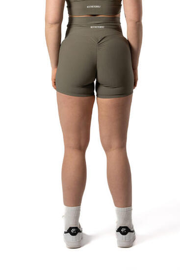 Short Sans Souture Côtelée v2 Scrunch Fitness Vert Sauge