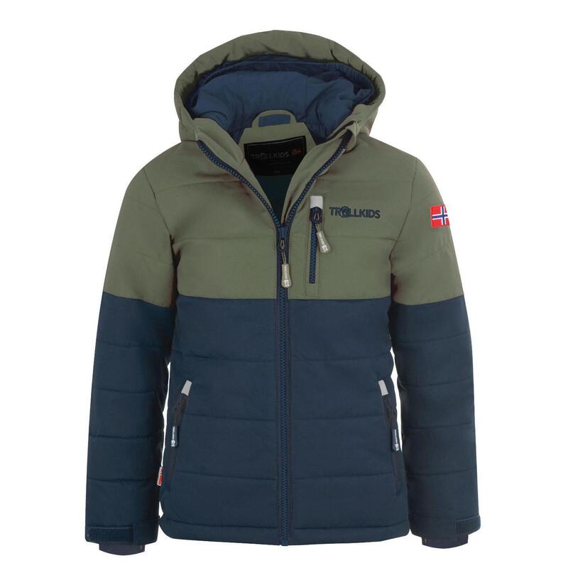 Veste d'hiver pour enfants Hemsedal vert mousse/bleu