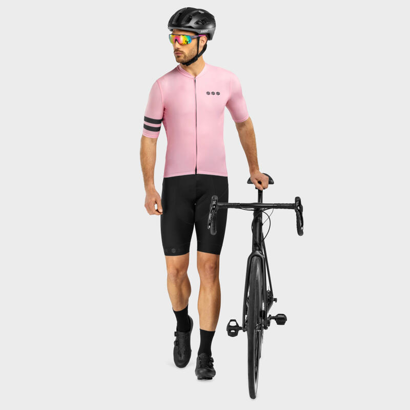 Camisola manga curta Ciclismo SIROKO M2 Ronda Rosa Chiclete Homem