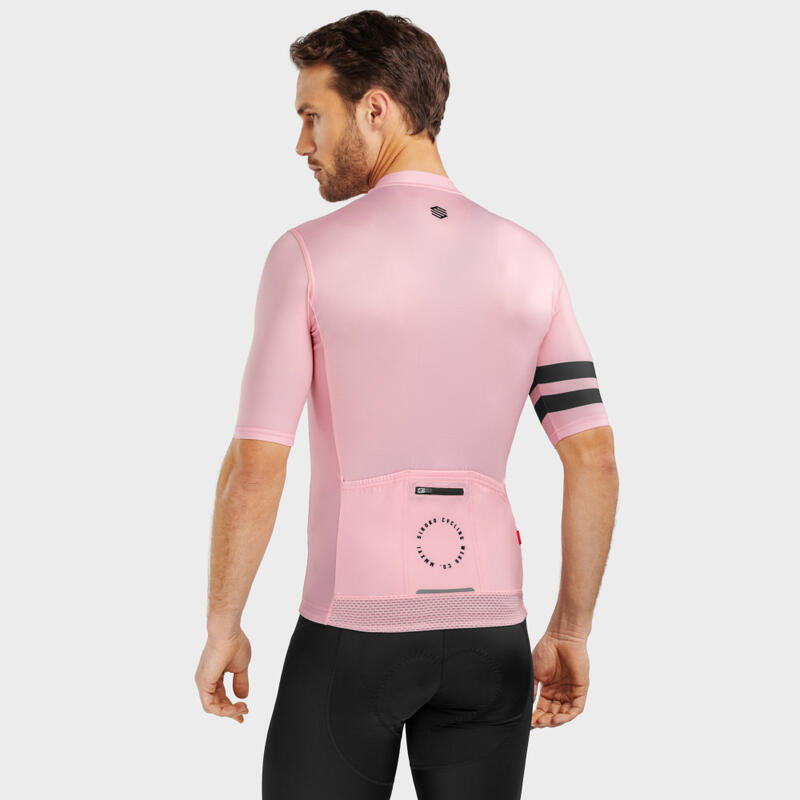 Camisola manga curta Ciclismo SIROKO M2 Ronda Rosa Chiclete Homem