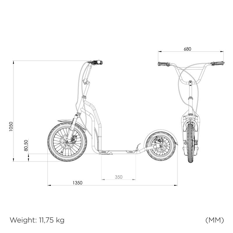 Sportroller Air scooter 16" Silver