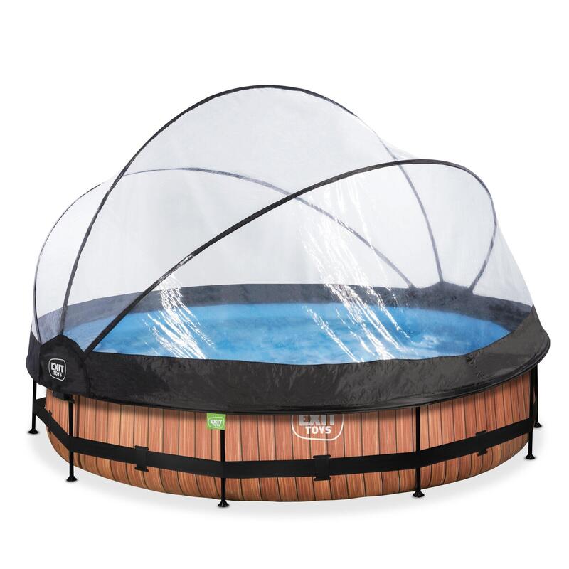 Piscine couverte Wood ø360x76cm avec pompe filtrante