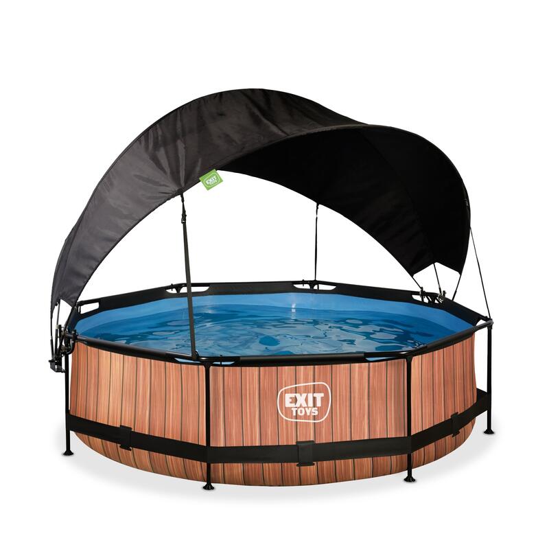 Piscine ø300x76cm avec voile d'ombrage et pompe filtrante