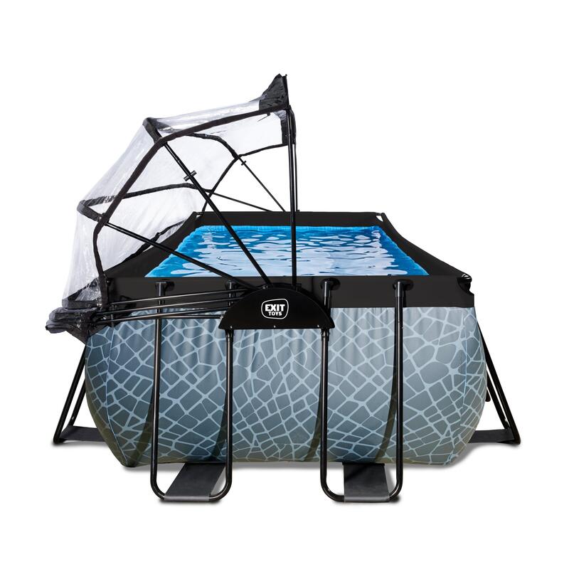 Pool 400x200x100cm mit Abdeckung und Sandfilter- und Wärmepumpe