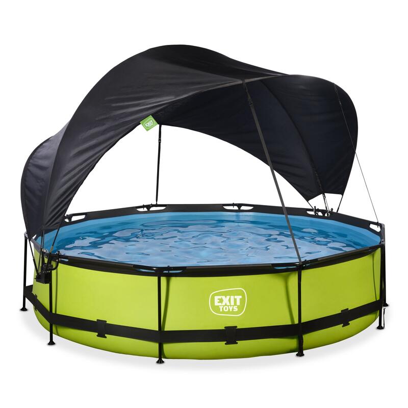 Piscine ø360x76cm avec voile d'ombrage et pompe filtrante