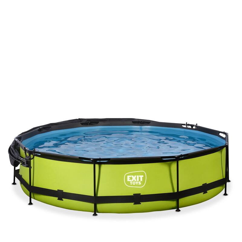 Piscine ø360x76cm avec voile d'ombrage et pompe filtrante