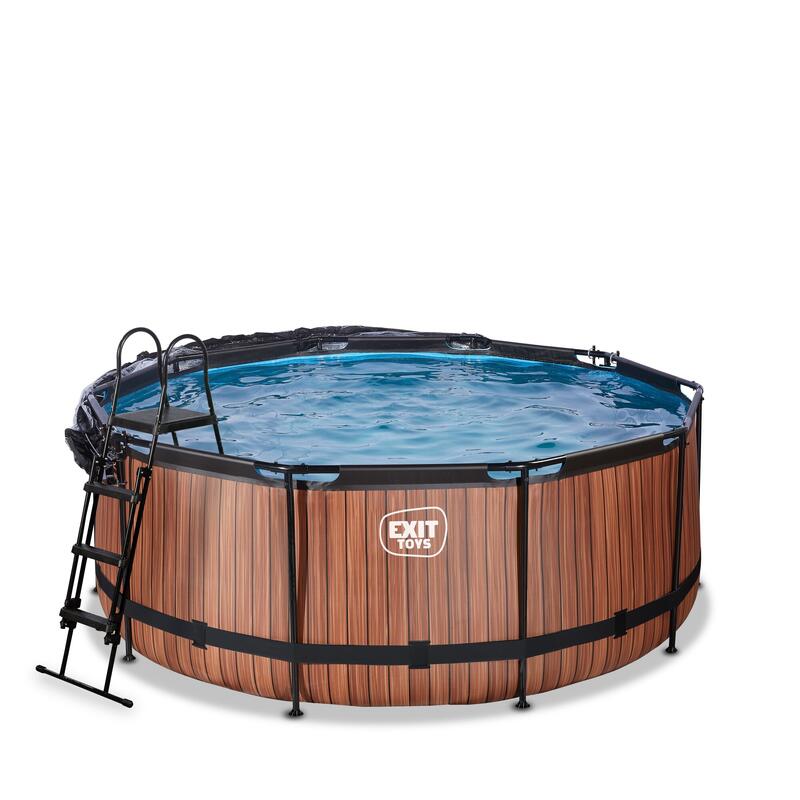 Pool ø360x122cm mit Abdeckung und Sandfilterpumpe
