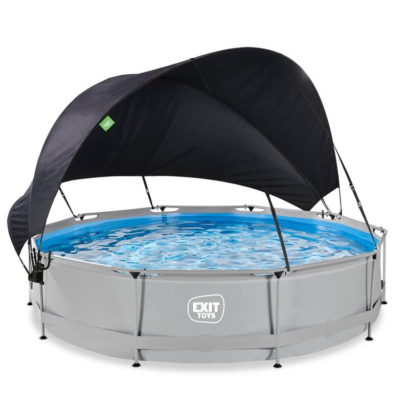 Piscine ø360x76cm avec voile d'ombrage et pompe filtrante