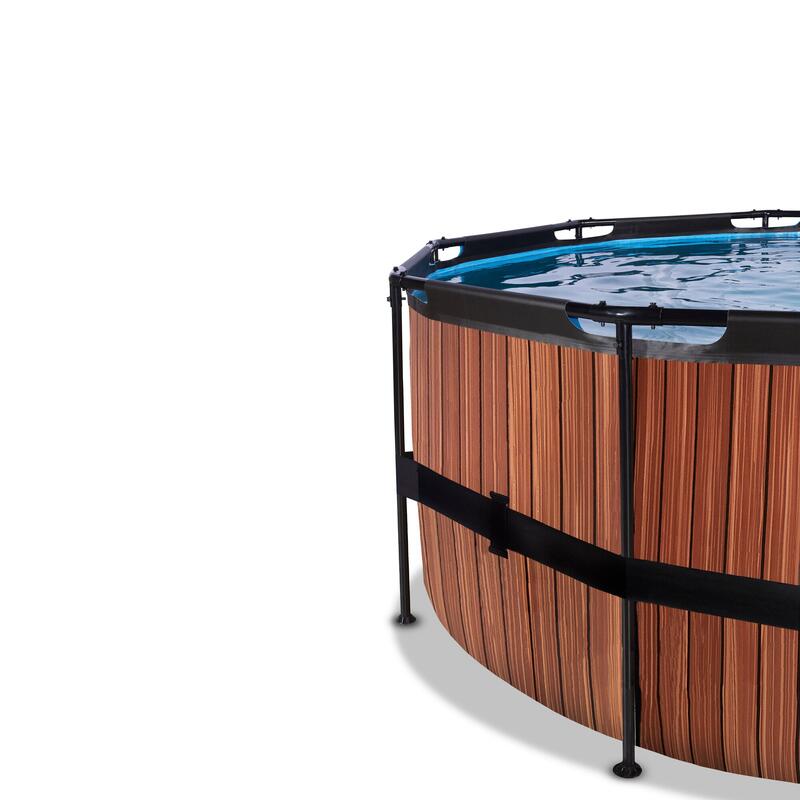 Piscine couverte ø450x122cm avec pompe filtrante à sable et &