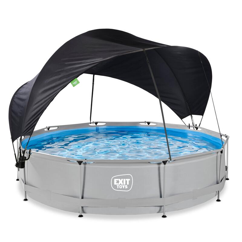 Piscine ø360x76cm avec voile d'ombrage et pompe filtrante