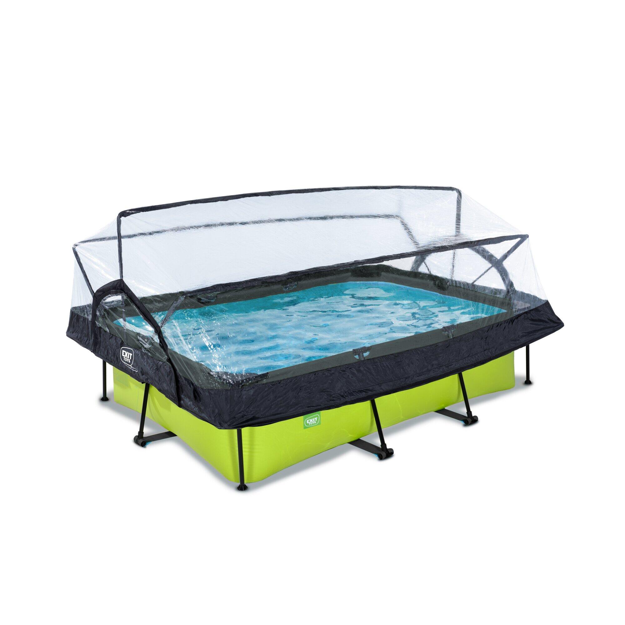EXIT TOYS EXIT Lime zwembad 220x150x65cm met filterpomp en overkapping - groen