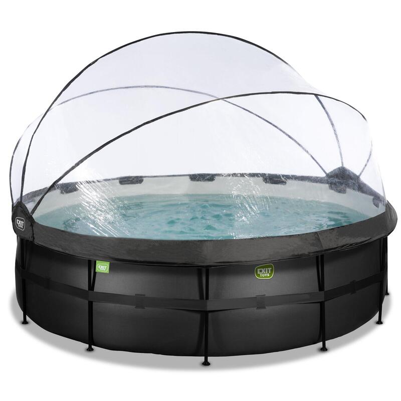 Piscine couverte ø450x122cm avec pompe filtrante à sable et &