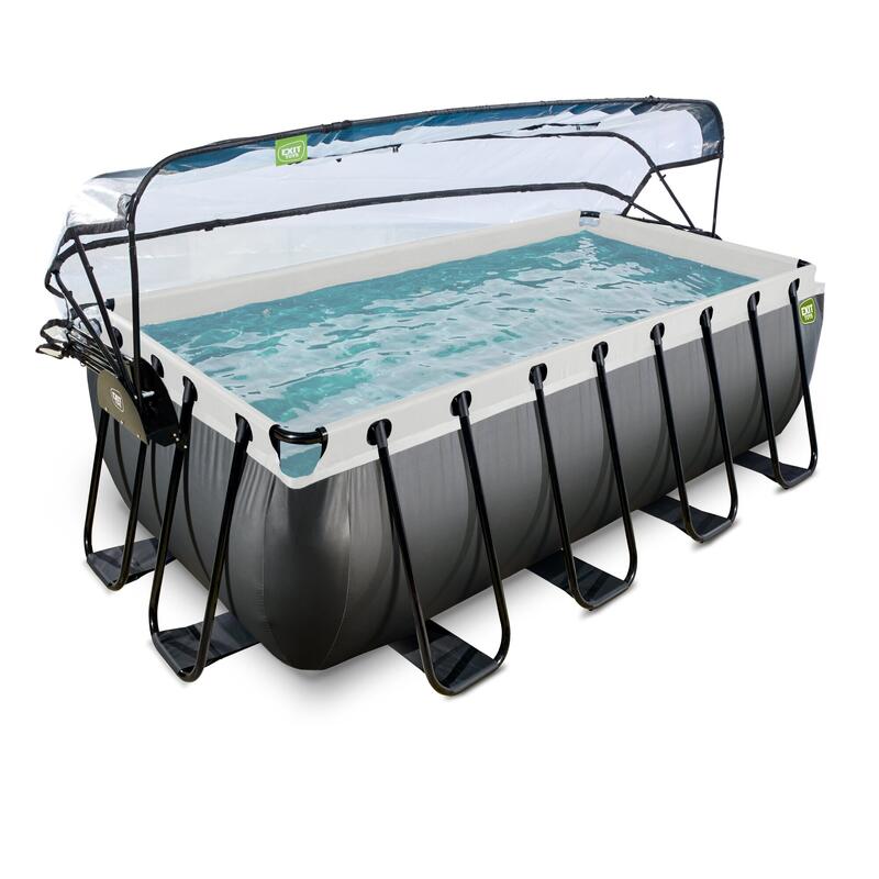 Pool 400x200x122cm mit Abdeckung und Sandfilter- und Wärmepumpe