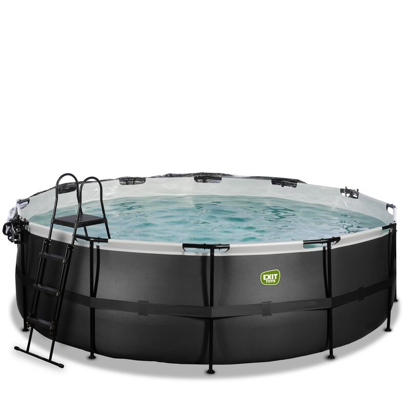 Piscine couverte ø450x122cm avec pompe filtrante à sable et &