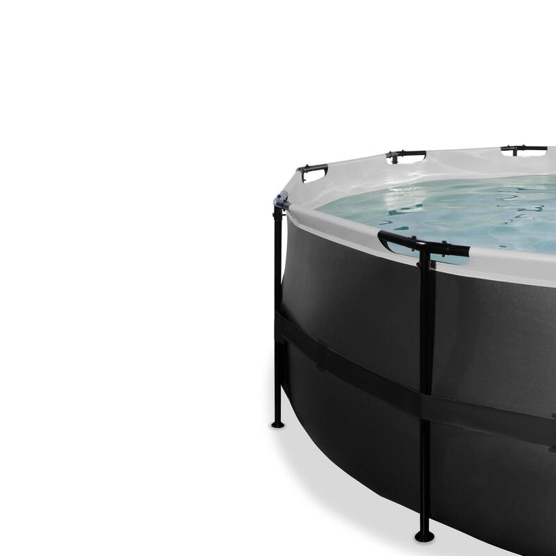 Piscine couverte ø450x122cm avec pompe filtrante à sable et &