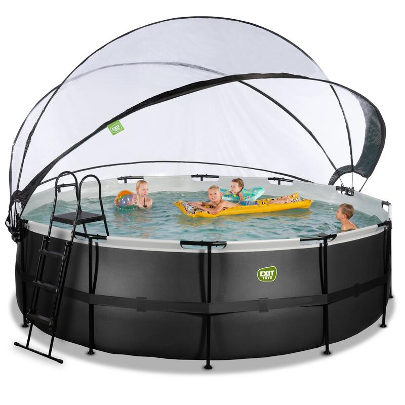 Piscine couverte ø450x122cm avec pompe filtrante à sable et &