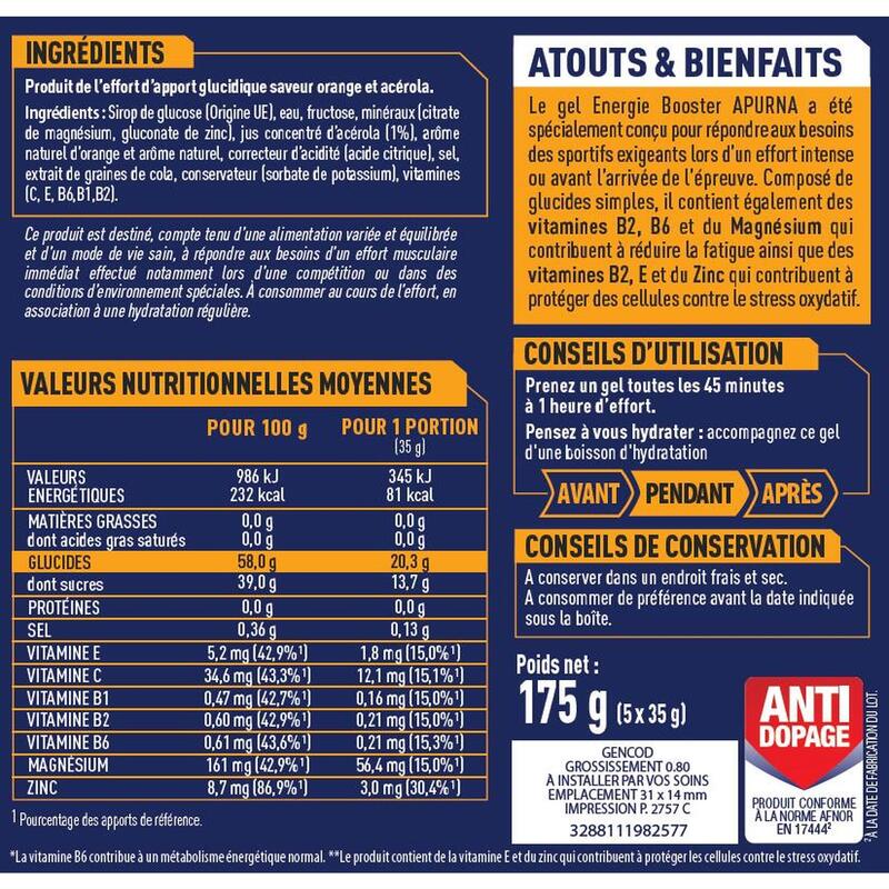 Gel Energie Acérola Orange Passage Difficile - 5x35g