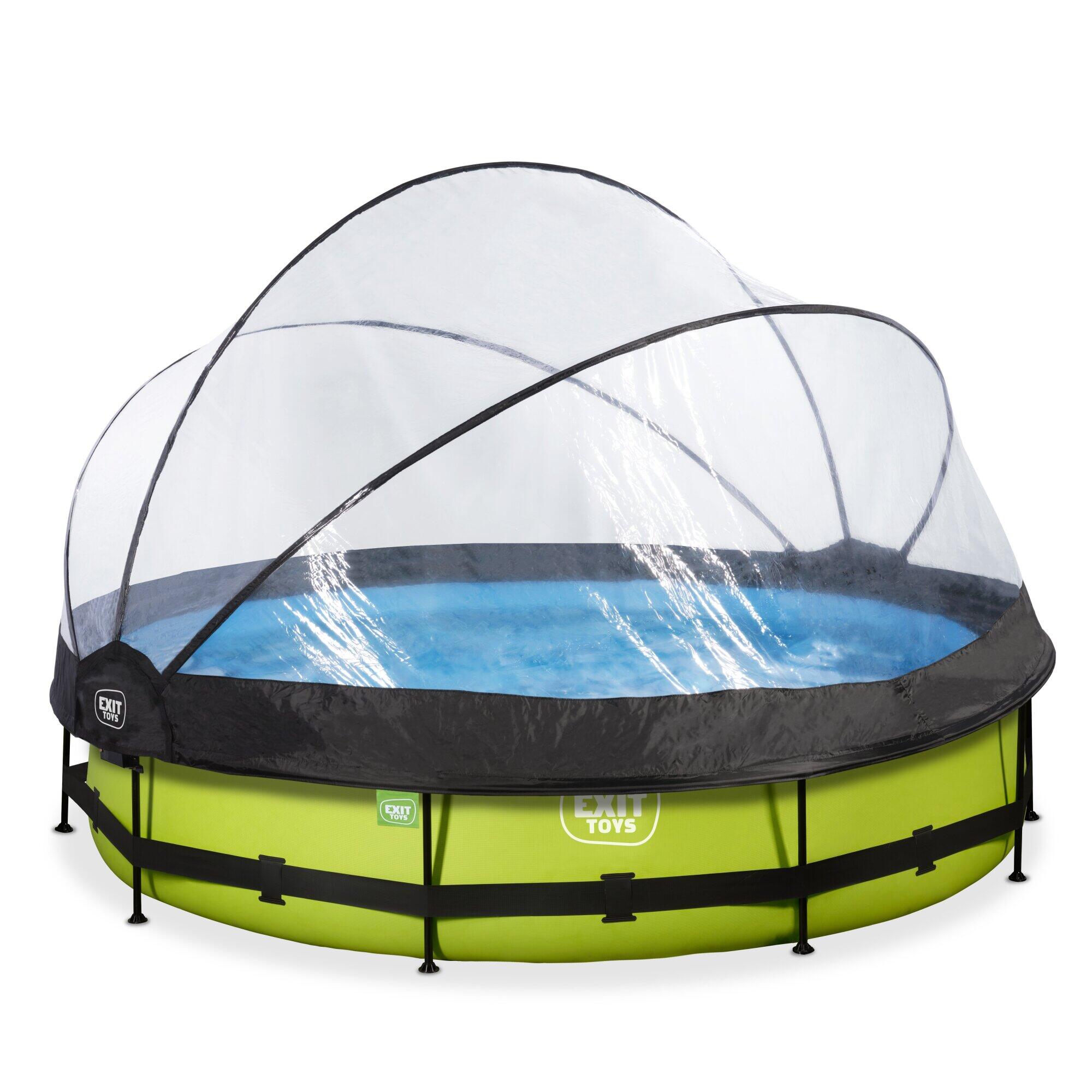 Piscina EXIT Lime ø360x76cm con pompa filtro e copertura - verde 1/7