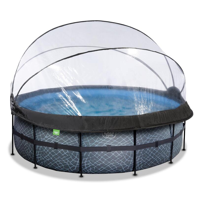 Piscine couverte ø427x122cm avec pompe filtrante à sable