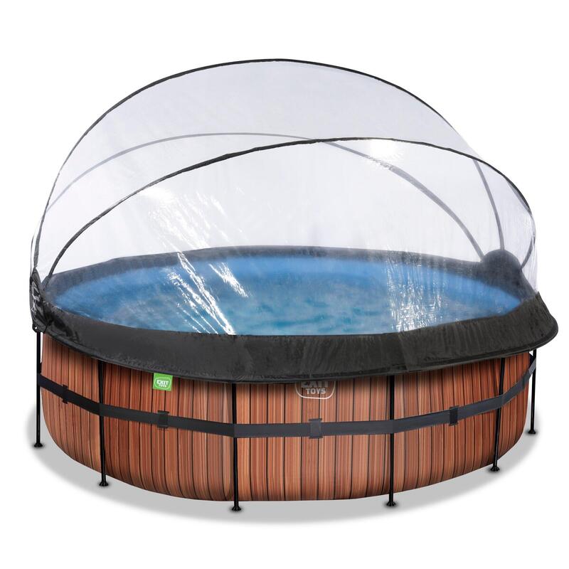 Piscine couverte ø427x122cm avec pompe filtrante à sable et &