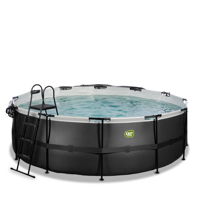 Piscine couverte ø427x122cm avec pompe filtrante à sable et &