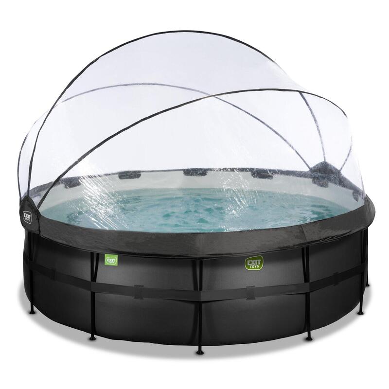 Zwembad ø427x122cm met overkapping en zandfilter- en warmtepomp