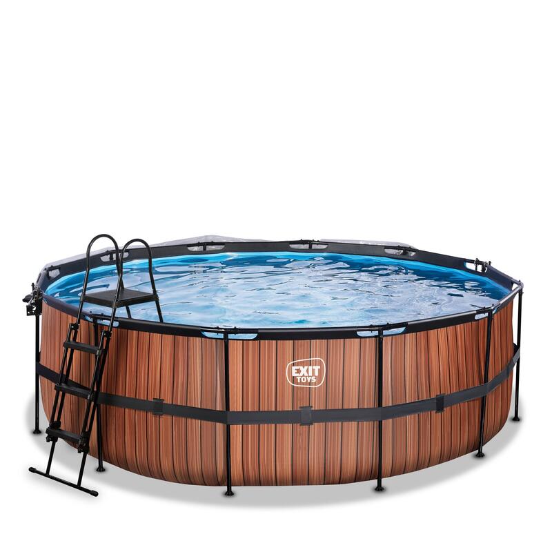 Piscine couverte ø427x122cm avec pompe filtrante à sable et &