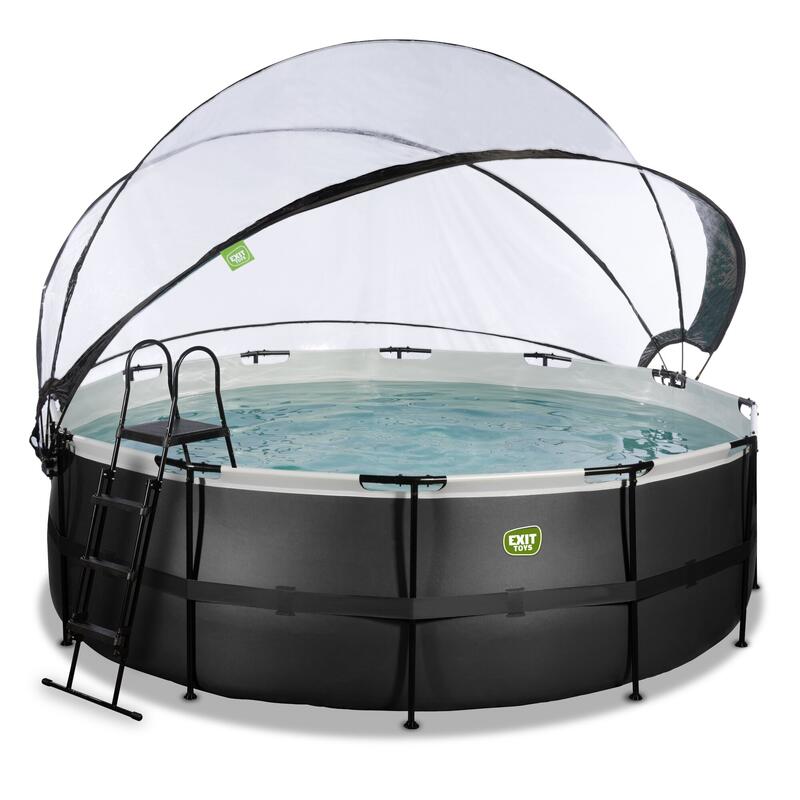 Piscine couverte ø427x122cm avec pompe filtrante à sable