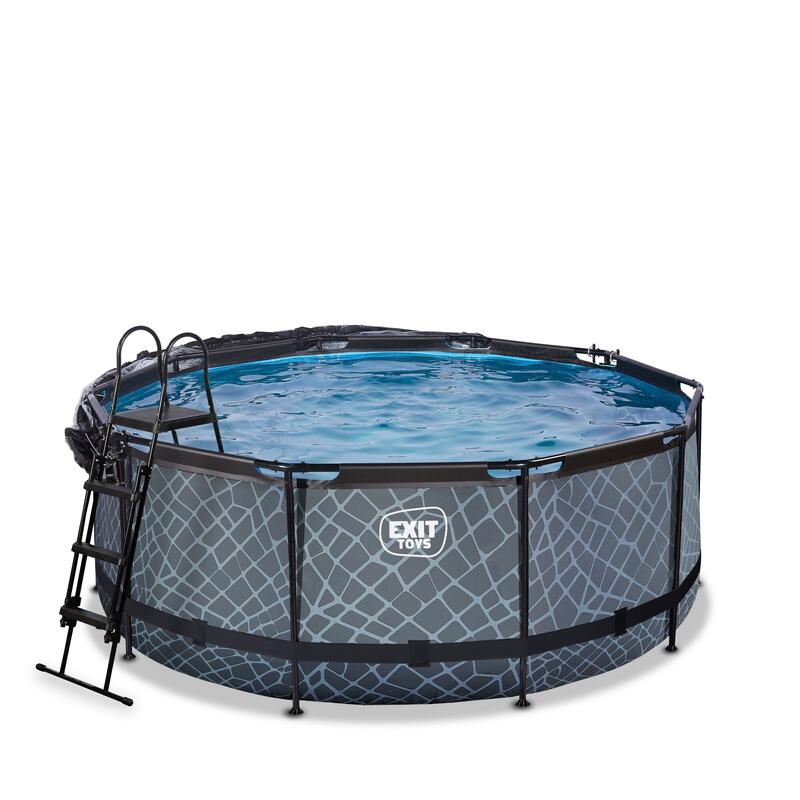 Piscine couverte ø360x122cm avec pompe filtrante à sable et &