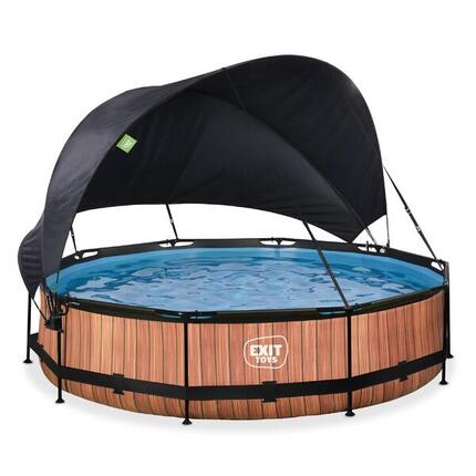 Piscine ø360x76cm avec voile d'ombrage et pompe filtrante