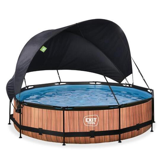 Piscine ø360x76cm avec voile d'ombrage et pompe filtrante