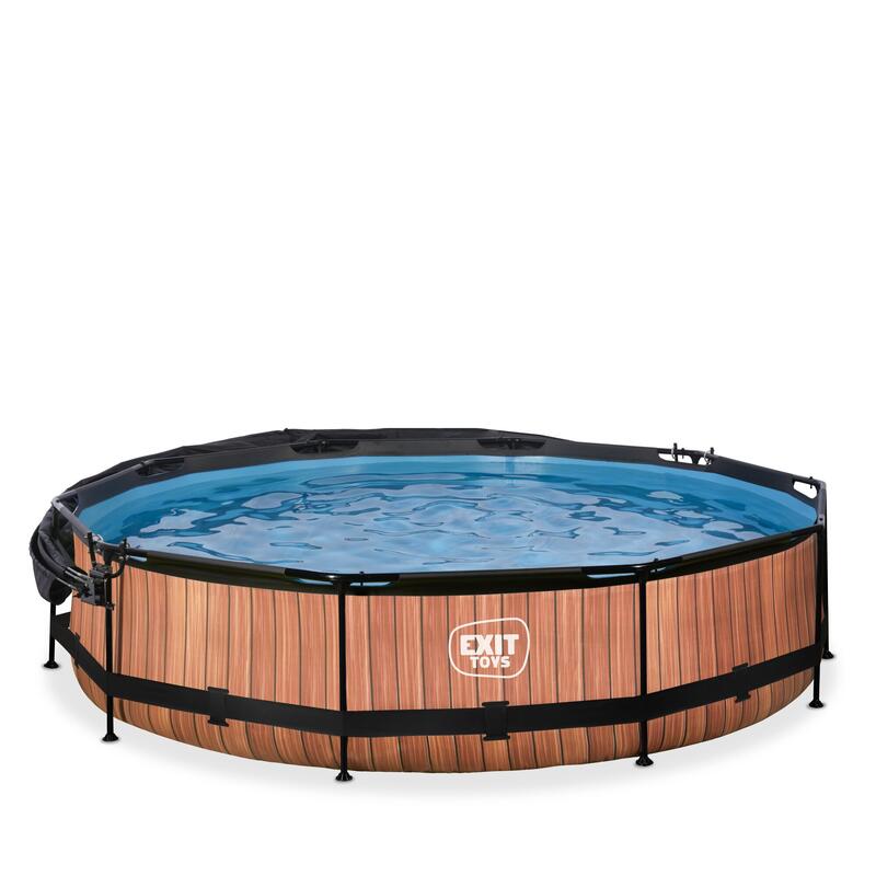 Piscine ø360x76cm avec voile d'ombrage et pompe filtrante