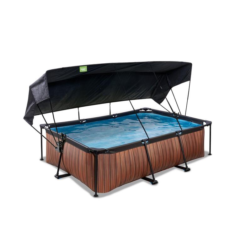 Piscine 220x150x65cm avec voile d'ombrage et pompe filtrante