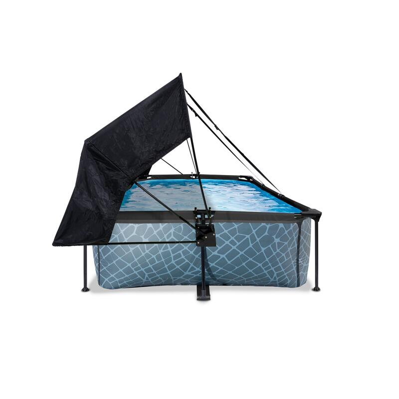 Piscine 220x150x65cm avec voile d'ombrage et pompe filtrante