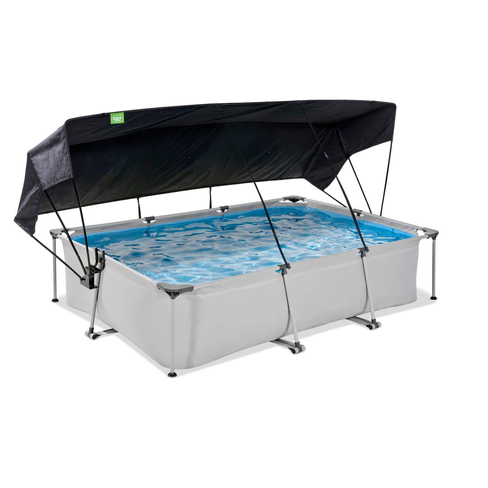 Exit Toys - Piscine 300x200x65cm Avec Voile D'Ombrage Et Pompe Filtrante - Piscine - Gris - No Size - Decathlon
