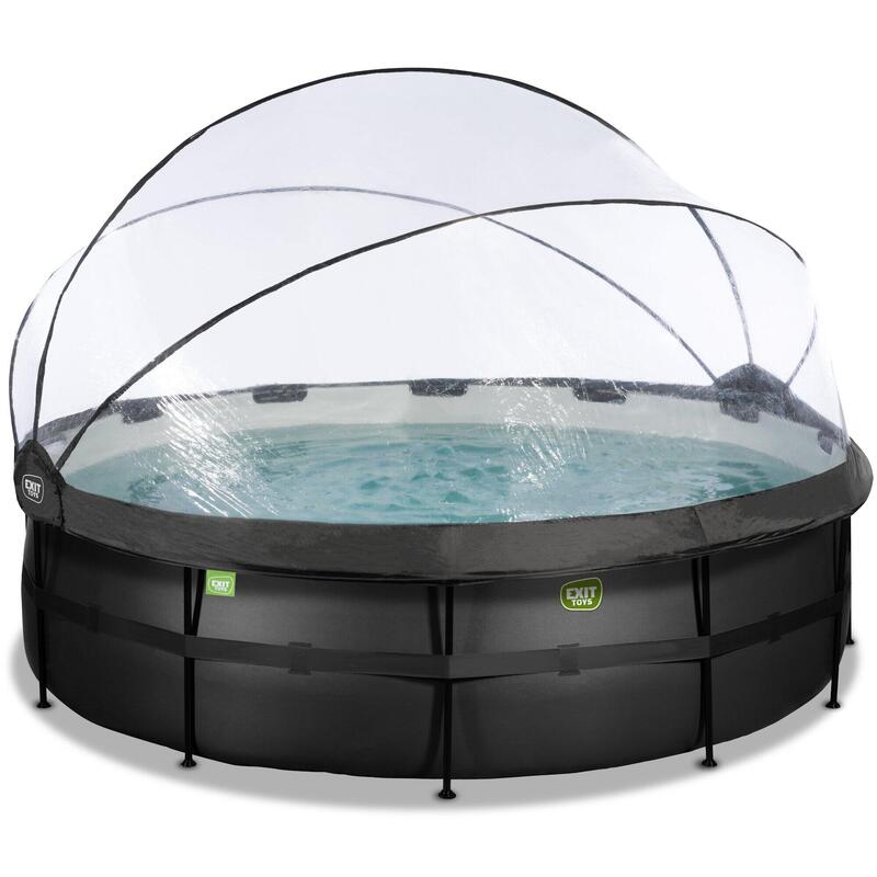 Piscine couverte ø488x122cm avec pompe filtrante à sable