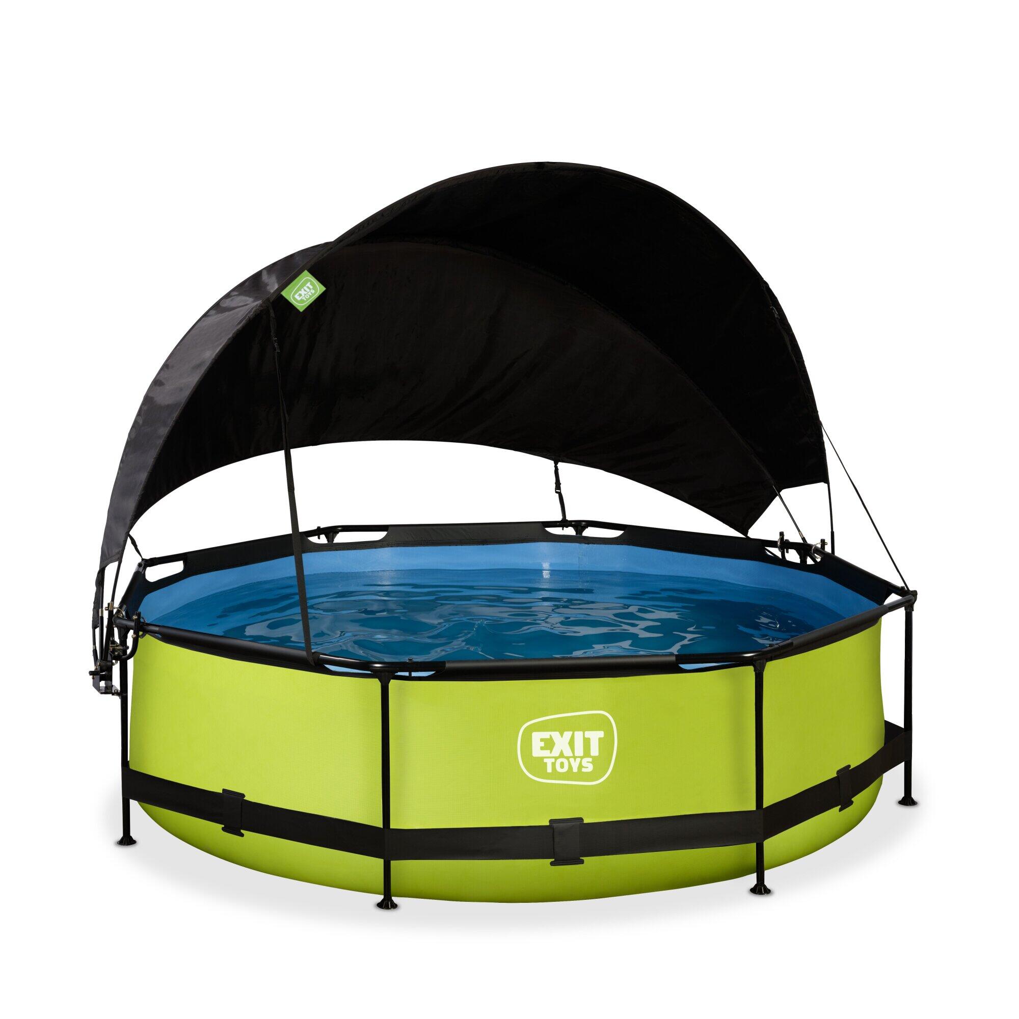 Exit Toys - Piscine Ø300x76cm Avec Voile D'Ombrage Et Pompe Filtrante - Piscine - Vert - No Size - Decathlon