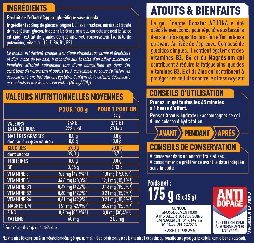 Gel Passage Difficile (Etui 5 x 35g) | Guarana Cola 3/4