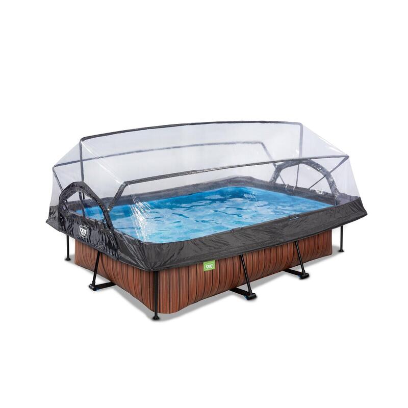 Piscine couverte 220x150x65cm avec pompe filtrante