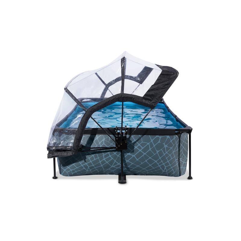 Piscine couverte 220x150x65cm avec pompe filtrante