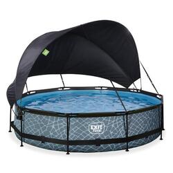 Piscine ø360x76cm avec voile d'ombrage et pompe filtrante