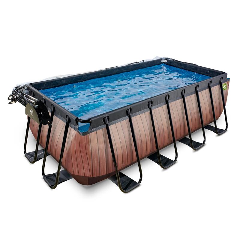 Piscine couverte 400x200x122cm avec pompe filtrante à sable