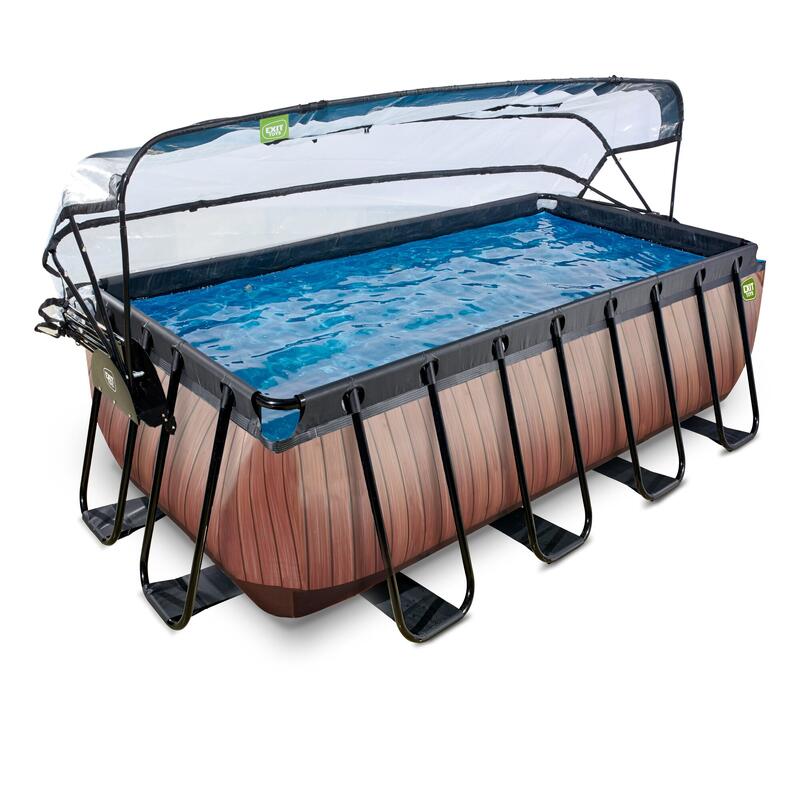 Piscine couverte 400x200x122cm avec pompe filtrante à sable