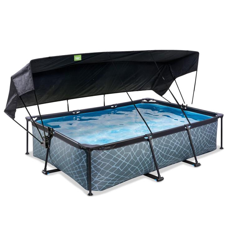 Piscine 300x200x65cm avec voile d'ombrage et pompe filtrante