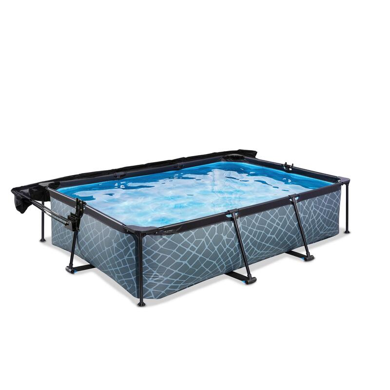 Piscine 300x200x65cm avec voile d'ombrage et pompe filtrante