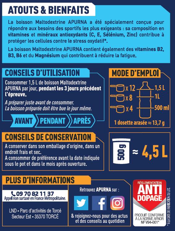 Complément alimentaire gôut neutre Apurna Maltodextrine 3/4