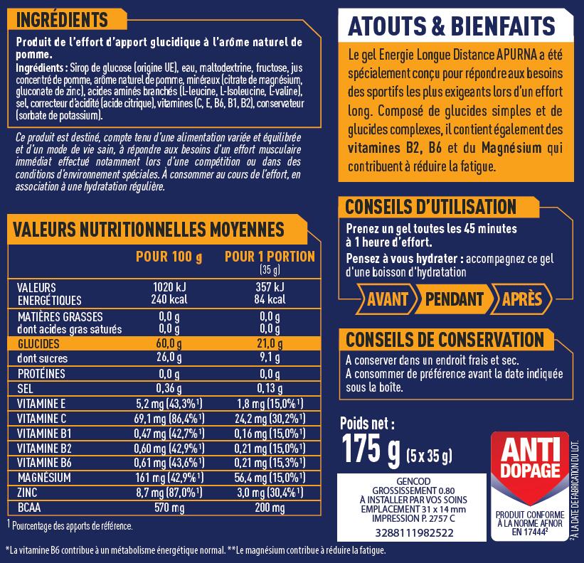 Gel Longue Distance (Etui 5 x 35g) | Pomme Verte 3/4